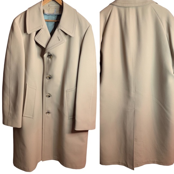Vintage London Fog Tan Coat All Weather Trench Coat with Button Closure Size 38R - Picture 1 of 9